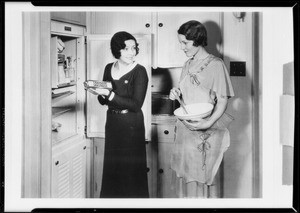 Girls & refrigerator, Swift & Co., Southern California, 1930