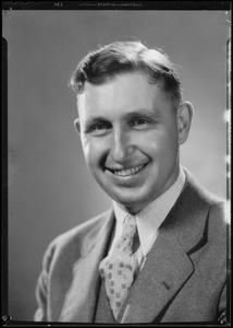 Portrait of Mr. Mount, second winner of new Ford V8, Southern California, 1934