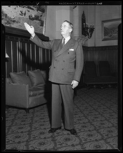 Jack Doyle saluting flag, Southern California, 1940