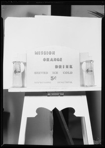 Mission Orange drink posters, Southern California, 1935