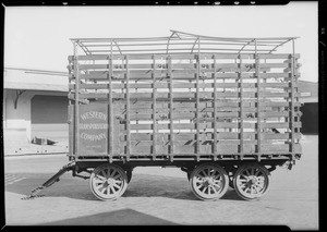 Damaged trailer, Western Transportation Co., Southern California, 1932