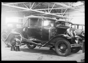 Ford coupe, owner--Belden, Chevrolet coupe, Southern California, 1932