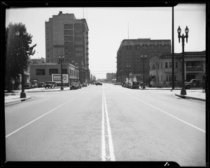 Intersection of Venice Boulevard and Olive Street, Los Angeles, CA, 1940