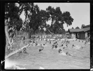 Swimming pool at Exposition Park, Los Angeles, CA, 1927