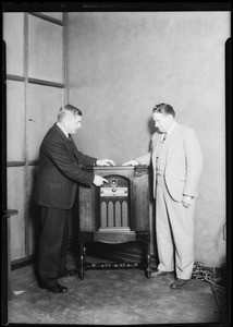 Officials and radio, H. R. Curtis Co., Southern California, 1931