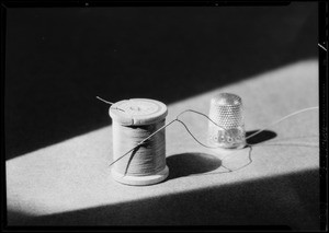 Shoes laces, paper pins & thread - peanuts, Southern California, 1934