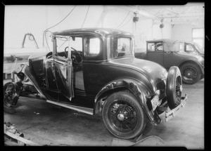 Ford coupe, license #4Y467, Harold Dooley, owner, Graham Losties Oil Corporation assured, Southern California, 1934