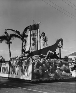 American Legion parade, Long Beach, float from Manila, American Legion post 464