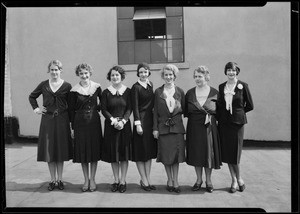 Girls on roof, Broadway Department Store, Los Angeles, CA, 1930