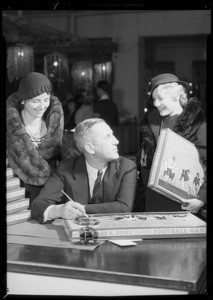 Howard Jones autographing games, Southern California, 1932