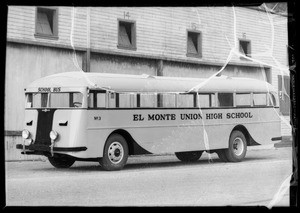 El Monte Union High School bus, Southern California, 1935 — Calisphere