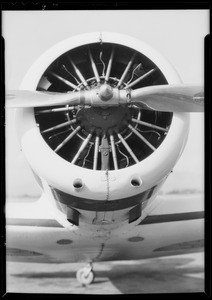 Motor of Lockheed plane, Union Oil Co., Southern California, 1933