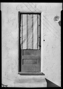 Awnings on house and screen door, Swanfeldt Awning, Southern California, 1931