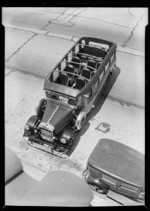 Gray line bus, top view, Southern California, 1933