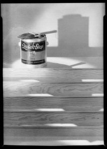 Paint bucket and brush, Quick-Step paint, Southern California, 1929