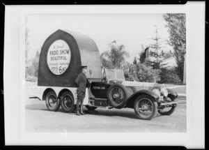 Advertising Rolls-Royce for postcards, Southern California, 1931