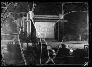 Advertising screen on Wilshire, Southern California, 1935