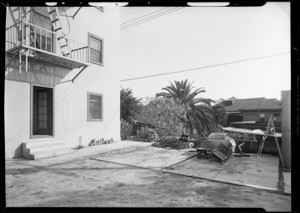 Bacher Hotel vs. Braun, views of rear of hotel, Southern California, 1932