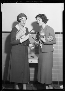 Marion Shilling shopping in household department, May Co., Southern California, 1932