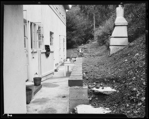 Retaining wall and incinerator at 2070 Outpost Drive, Los Angeles, 1940