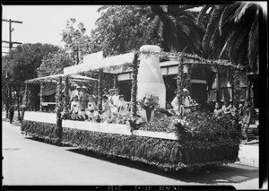 Float in civic parade, Southern California, 1925