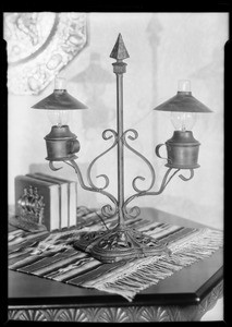 Wrought iron table lamp, Southern California, 1931