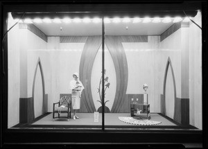 Millinery window, Southern California, 1930