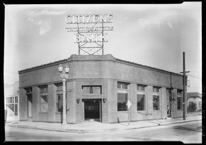 Citizens Trust & Savings Bank, West 62nd Place, South Vermont Avenue, Los Angeles, CA, 1928