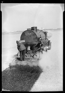 Asphalt on roads at Hollywood Riviera, Redondo Beach, CA, 1932