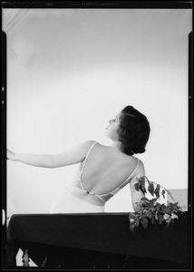 Marcelyn Martan, backless brasierre, Southern California, 1934