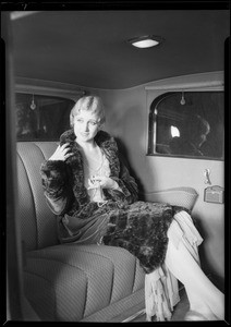 Woman with furs & jewelry, Southern California, 1930