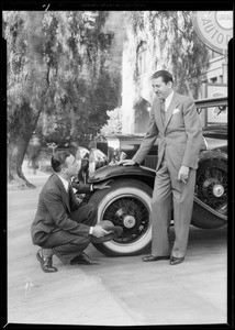 Abe Lyman and tires, Southern California, 1930