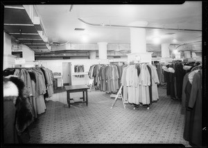 Basement coat department, May Co., Southern California, 1933