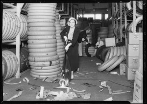 Girl in the tire store, Southern California, 1932