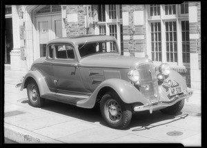 Plymouth coupe after repaired, Southern California, 1934