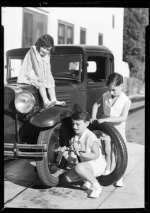 Publicity photos, Savenick Tire Co., Southern California, 1931