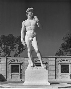 A sculpture of David in the Forest Lawn Memorial Park