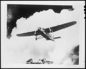 Composite plane and clouds, Southern California, 1929