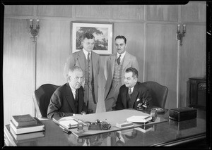 Ray Thomas in his office, Southern California, 1931