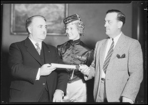 Mayor Frank L. Shaw proclaims cheese week, Southern California, 1934