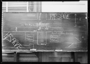 Blackboard drawing of intersection of Garfield Avenue and Huntington Drive, Southern California, 1931