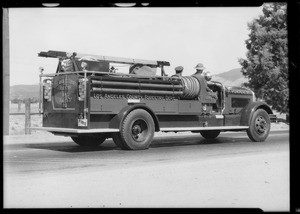 Fire engine, County Forestry Department, Southern California, 1933