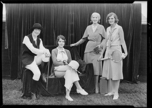 Girls wearing sport clothes from department 12, Los Angeles, CA, 1930