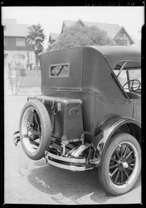 Leather rear trunk, Chevrolet Touring, Southern California, 1926