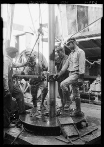Oil well pictures, Southern California, 1925
