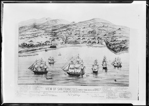 Drawing of San Francisco, 1846, Southern California, 1931