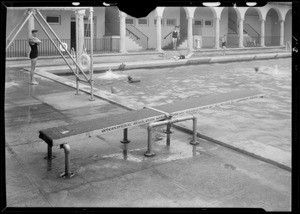 Diving board in swimming pool, Occidental College, 1600 Campus Road, Los Angeles, CA, 1931