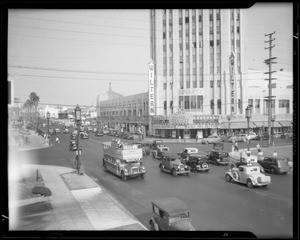 Wilshire Boulevard traffic, Los Angeles, CA, 1934