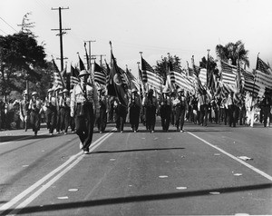 American Legion parade, Long Beach, flag bearers