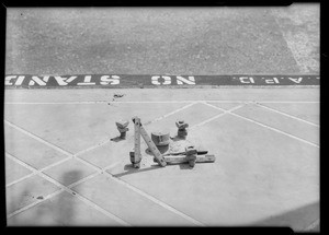 Bolts for traffic signal, Northeast corner of South Westmoreland Avenue and Wilshire Boulevard, Los Angeles, CA, 1931